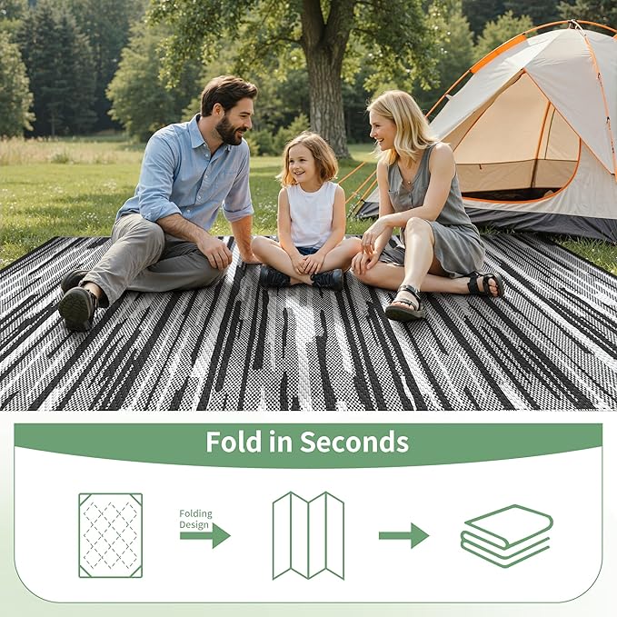 GENIMO Outdoor Rug for Patio Clearance, Reversible Plastic Straw Rugs for RV - Image 6
