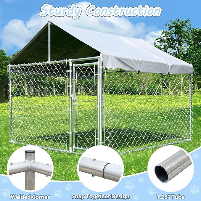 HITTITE Extra Large Outdoor Dog Kennel, Anti-Rust Dog Kennel Outside - Image 3