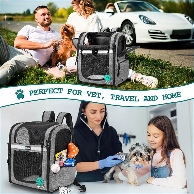 PetAmi Dog Backpack Carrier for Small Large Cat, Ventilated Pet Hiking Backpack - Image 7