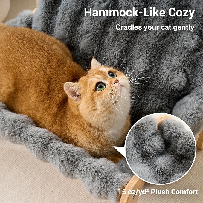 Solid Wood Cat Couch Bed for Indoor Cats, Modern Cat Sofa - Image 2