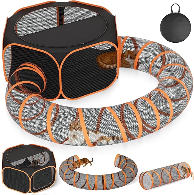 Cat Outdoor Enclosures Tunnel Playpen by ipetstation