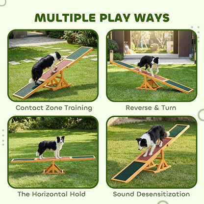 PawHut Wooden Dog Agility Seesaw - Image 5