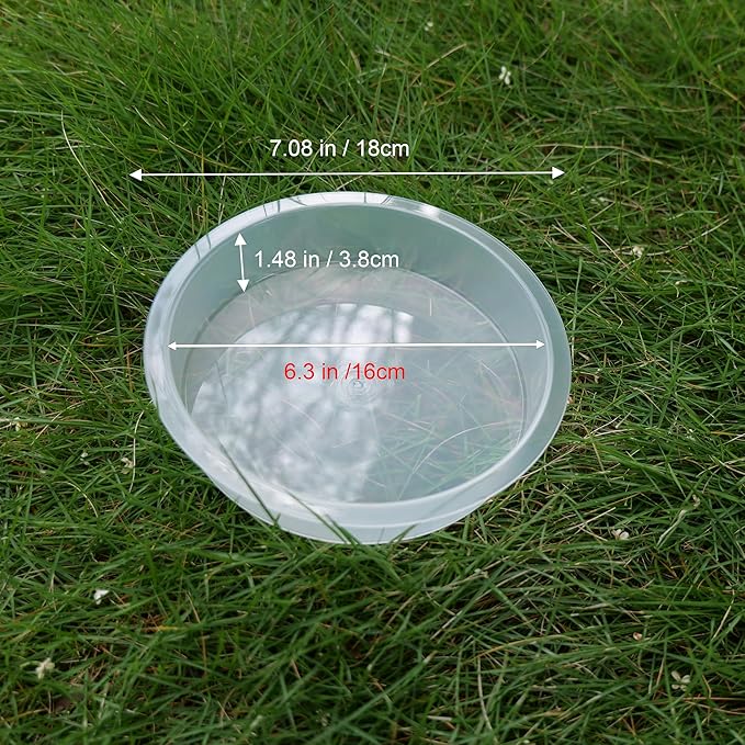 2pcs Plastic Round Bird Feeders Bowls, Wild Birds Seed Feeder Tray Bird Bath - Image 2