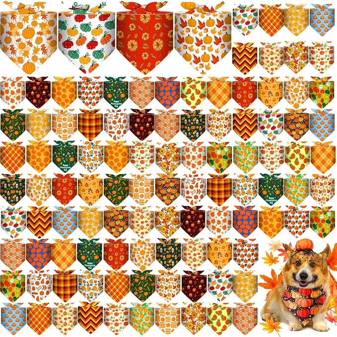 Sanwuta 120 Pcs Thanksgiving Fall Bandanas by Sanwuta