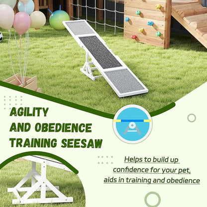 PawHut Wooden Dog Agility Seesaw - Image 6