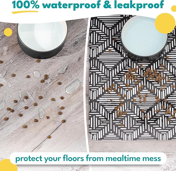 NALALAS Dog Mat for Food and Water, Cat Feeding Mat | Waterproof Dog Bowl Mat | - Image 2