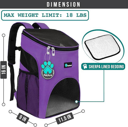 PetAmi Small Dogs and Cat Backpack Carrier, Airline Approved Pet Backpack - Image 2