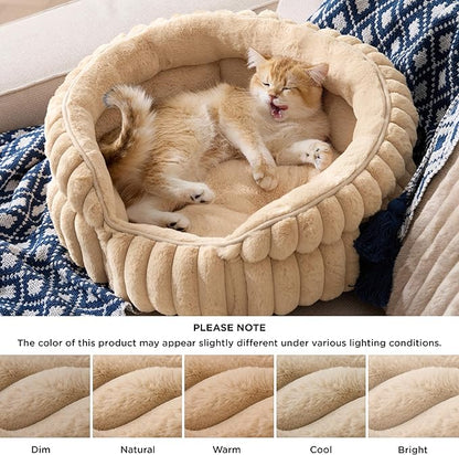 Bedsure ComfyFleece™ Cat Bed, Washable Round Cute Cat Beds - Image 5