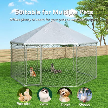 6.8x6.8 FT Large Outdoor Dog Kennel Outside - Image 7