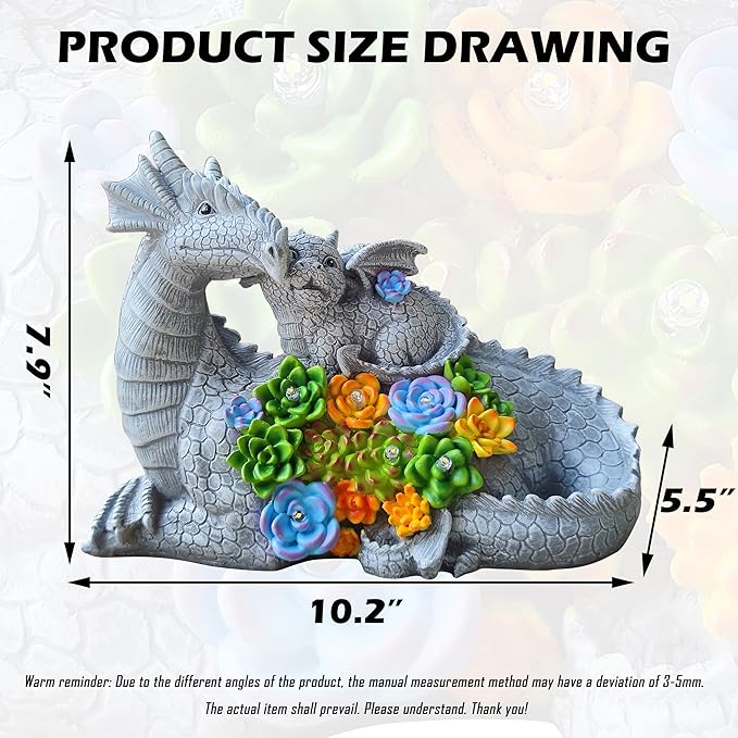 Dragon Solar Garden Statues Outdoor Decoration - Image 2