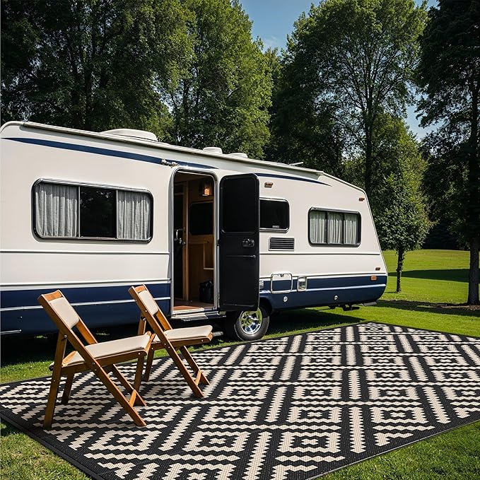 GENIMO Outdoor Rug for Patio Clearance, Reversible Plastic Straw Rugs for RV - Image 3