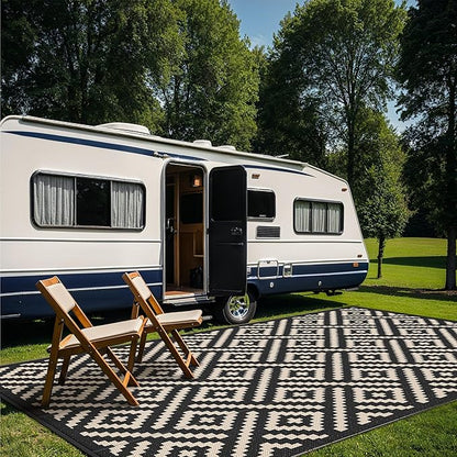 GENIMO Outdoor Rug for Patio Clearance, Reversible Plastic Straw Rugs for RV - Image 3