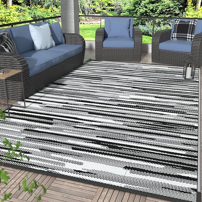GENIMO Outdoor Rug for Patio Clearance, Reversible Plastic Straw Rugs for RV by GENIMO