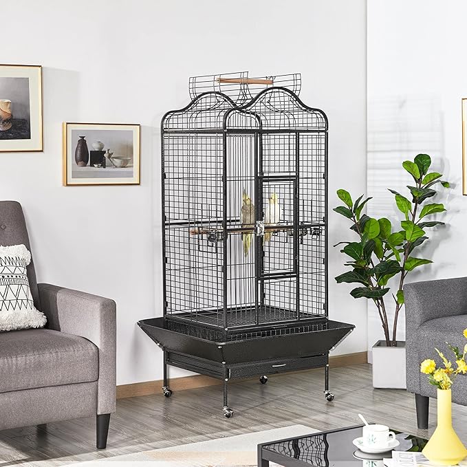 Yaheetech Extra Large Bird Cage 63'' Open Play Top Bird Cage - Image 3