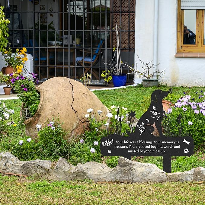 Grave Markers for Cemetery for Dog, Metal Grave Markers Yard Memorial Pet Dog - Image 6