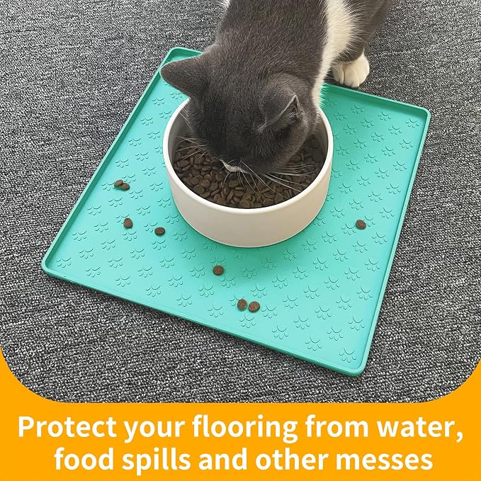 Ptlom Pet Placemat for Dog and Cat, Waterproof Non-Slip Silicone Feeding Bowl - Image 5