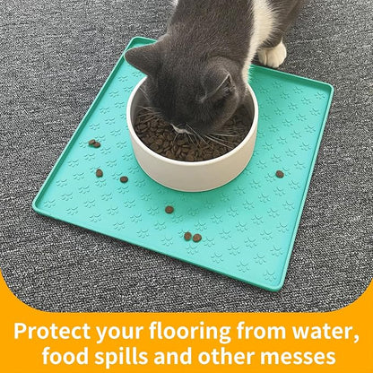 Ptlom Pet Placemat for Dog and Cat, Waterproof Non-Slip Silicone Feeding Bowl - Image 5