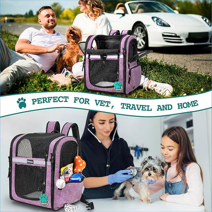 PetAmi Dog Backpack Carrier For Small Large Cat, Ventilated Pet Hiking Backpack - Image 7