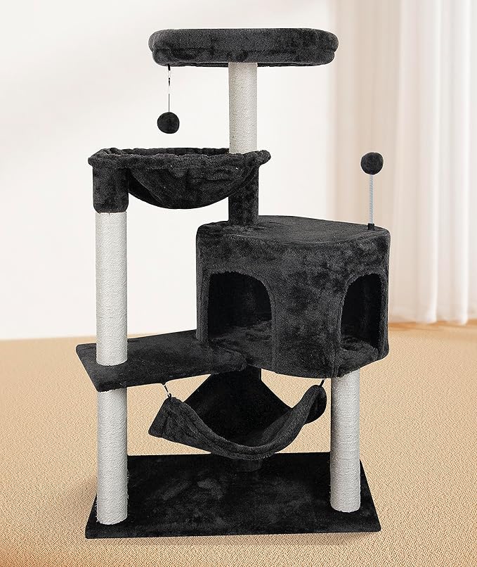 YUNIQUE Cat Tree with Cat Condo and Big Hammock - Image 2