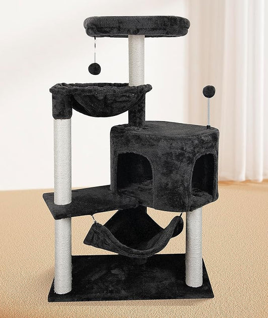 YUNIQUE Cat Tree with Cat Condo and Big Hammock - Image 2