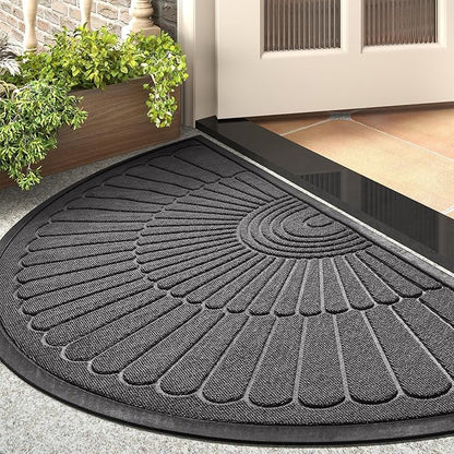 tchdio Door Mat Outdoor Indoor Entrance Doormat-Semicircular Durable Rubber Non by Tchdio