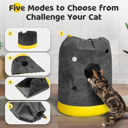 Cat Play Bag Collapsible Cat Activity Center Mat Play Rug Cats Activity - Image 6