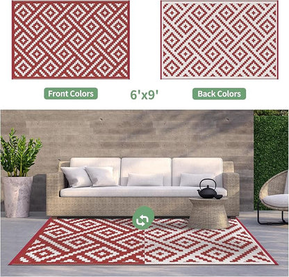 GENIMO Outdoor Rug for Patio Clearance, Lightweight Waterproof RV Camping Mat - Image 2