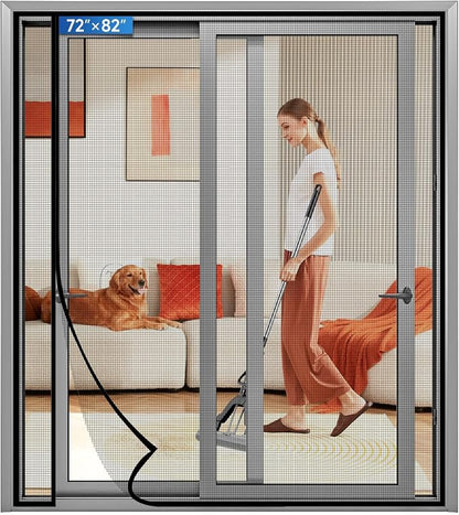 Magnetic Screen Door Left Right Side Opening Upgraded PET Mesh Greater Than by Longeas