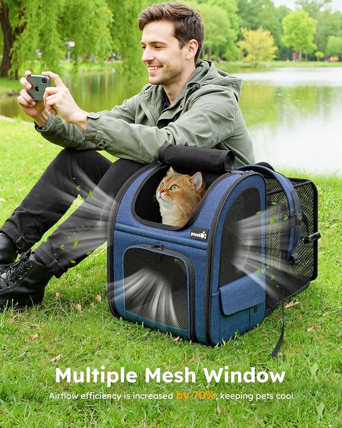 Pecute Cat Backpack Carrier Expandable, Pet Backpack - Image 7