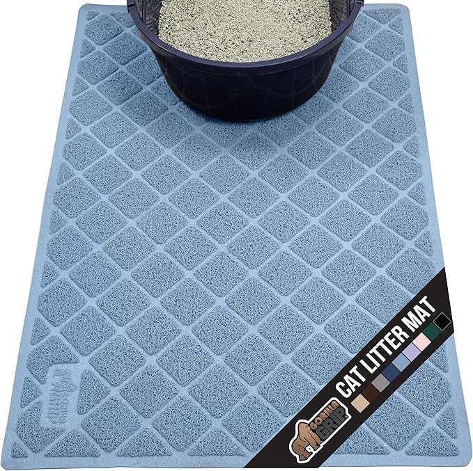 GORILLA GRIP Cat Litter Box Mat, Water Resistant, US Designed Kitty Litter by GorillaGrip