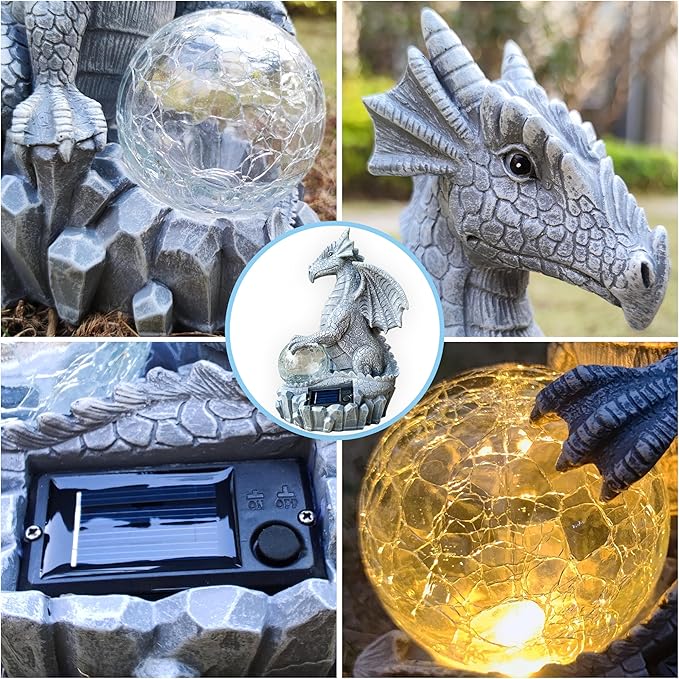 Dragon Solar Garden Statues Outdoor Decoration - Image 6