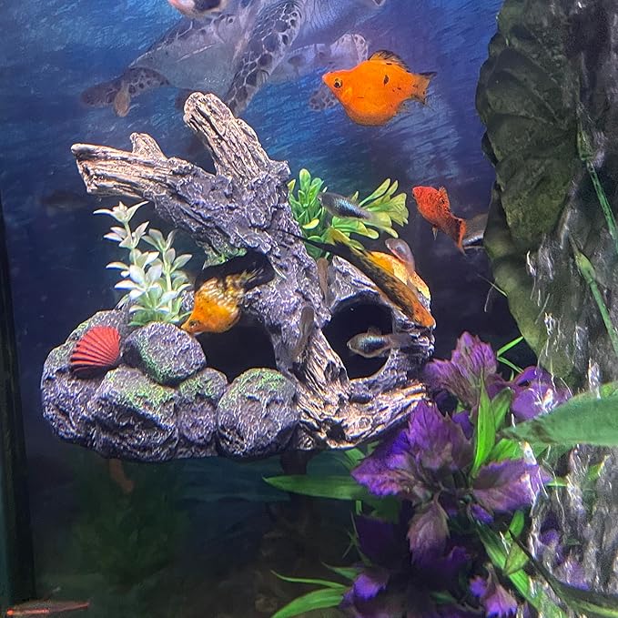 Aquarium Decor Magnetic Driftwood Outcropping Ornament –Wall-Mounted Fish Tank by Unknown