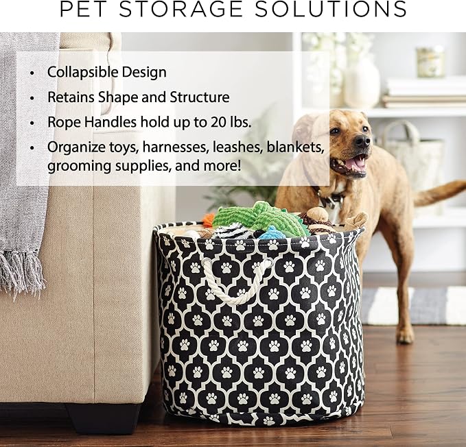 Bone Dry Pet Storage Collection Collapsible Bin, Medium Round - Image 8