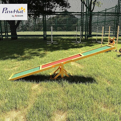 PawHut Wooden Dog Agility Seesaw - Image 2