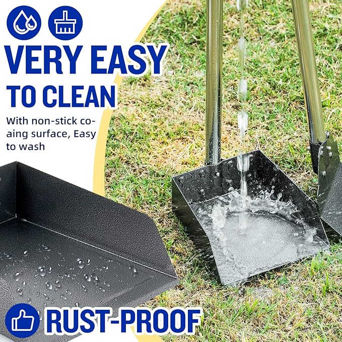 Dog Pooper Scooper for Large Dogs, 3 Pack Adjustable Long Handle Metal Tray - Image 4