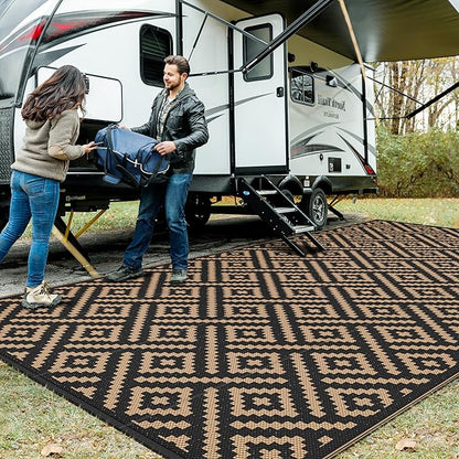 GENIMO Outdoor Rug for Patio Clearance, Reversible Plastic Straw Rugs for RV by GENIMO