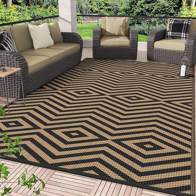 GENIMO Outdoor Rug for Patio Clearance, Lightweight Waterproof Modern RV by GENIMO