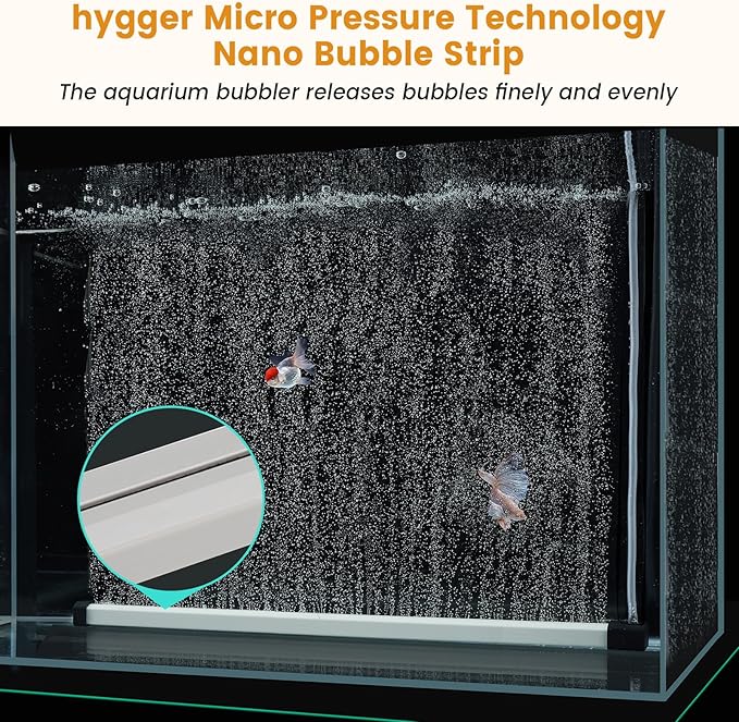 hygger Aquarium Bubble Strip, Nano Air Bubble Curtain Wall Aquarium Air Stone - Image 2