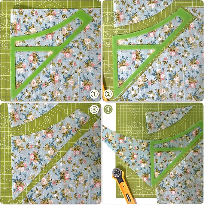 5Pcs Plastic Reversible Tie On Curved Dog Bandana Cutting Templates Set - Image 3