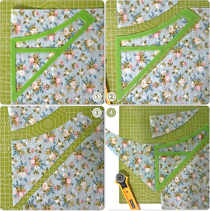 5Pcs Plastic Reversible Tie On Curved Dog Bandana Cutting Templates Set - Image 3