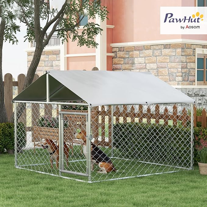 PawHut Outdoor Dog Kennel, Heavy Duty Dog Run Outdoor Fence - Image 2