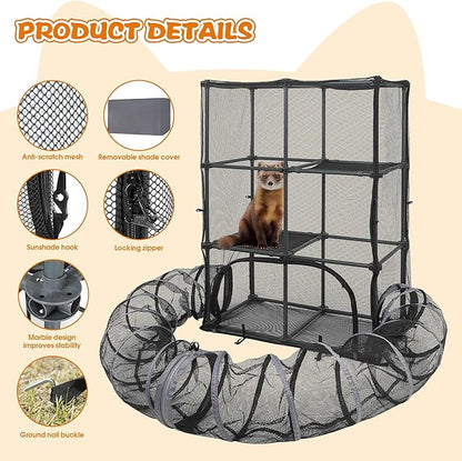 Catio Outdoor Cat Enclosure for Cats & Small Animals, Pet Playpen Cat Climber - Image 2