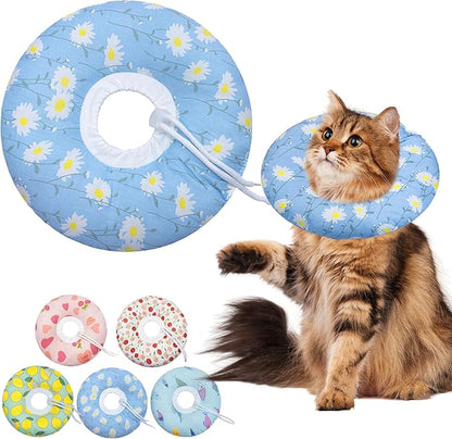 Cat Cone Collar Soft, Adjustable Cat Recovery Collars Kitten Cones to Stop by Seyezo