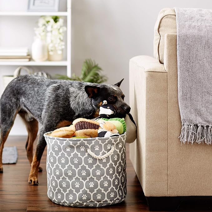 Bone Dry Pet Storage Collection Lattice Paw Print, Medium Round - Image 5