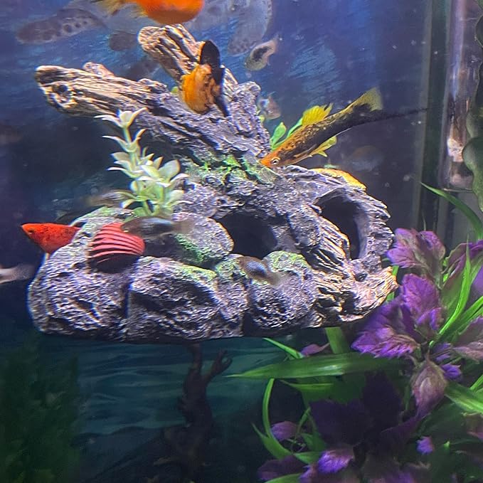 Aquarium Decor Magnetic Driftwood Outcropping Ornament –Wall-Mounted Fish Tank - Image 3