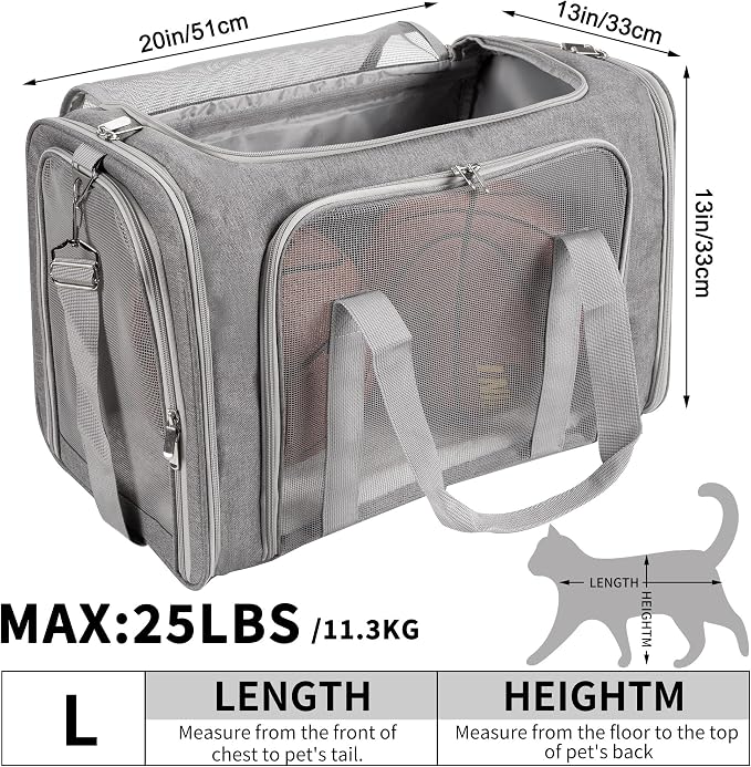 Soft-Sided Cat/Dog/Pet Carrier, Collapsible Pets Travel Carriers - Image 3