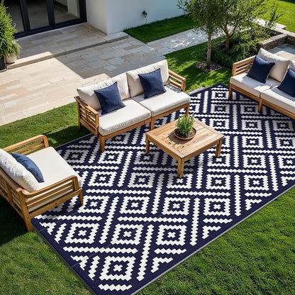 GENIMO Outdoor Rug for Patio Clearance, Reversible Plastic Straw Rugs for RV - Image 2