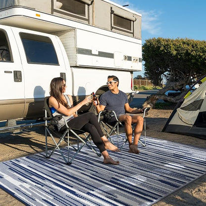 GENIMO Outdoor Rug for Patio Clearance, Reversible Plastic Straw Rugs for RV - Image 4