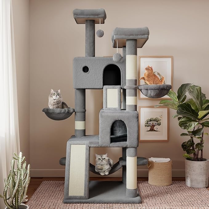 SHA CERLIN 65in Larger Cat Tree Tower Condo - Image 2