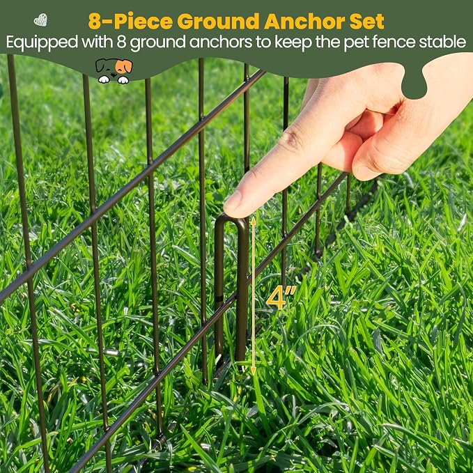 Yaheetech 34" High 8 Panel Foldable Metal Dog Exercise Pen Pet Playpen Dog - Image 5